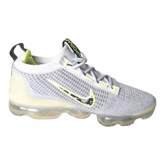 NIKE Air VaporMax 2021 Flyknit "Wolf Grey Volt" GS Running Shoes Size 5.5Y/W7 - Picture 7 of 16